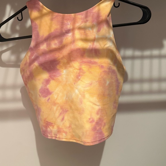 Tie dye Athleta high neck crop top - Picture 2 of 4